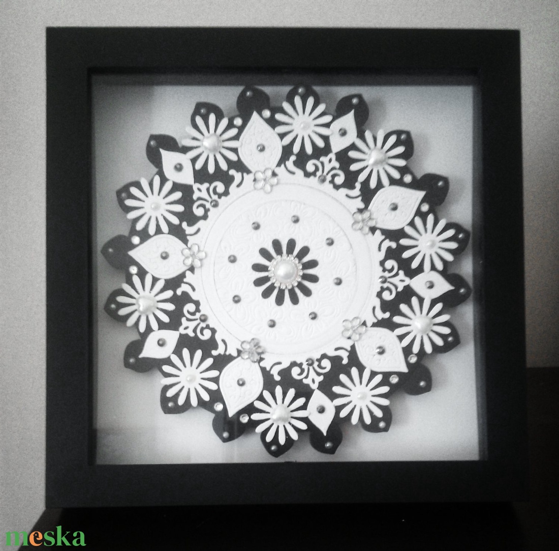 fekete-fehér mandala - otthon & életmód - dekoráció - spiritualitás - mandala - Meska.hu