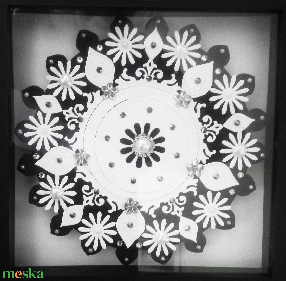 fekete-fehér mandala - otthon & életmód - dekoráció - spiritualitás - mandala - Meska.hu