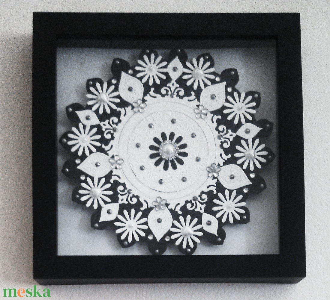 fekete-fehér mandala - otthon & életmód - dekoráció - spiritualitás - mandala - Meska.hu