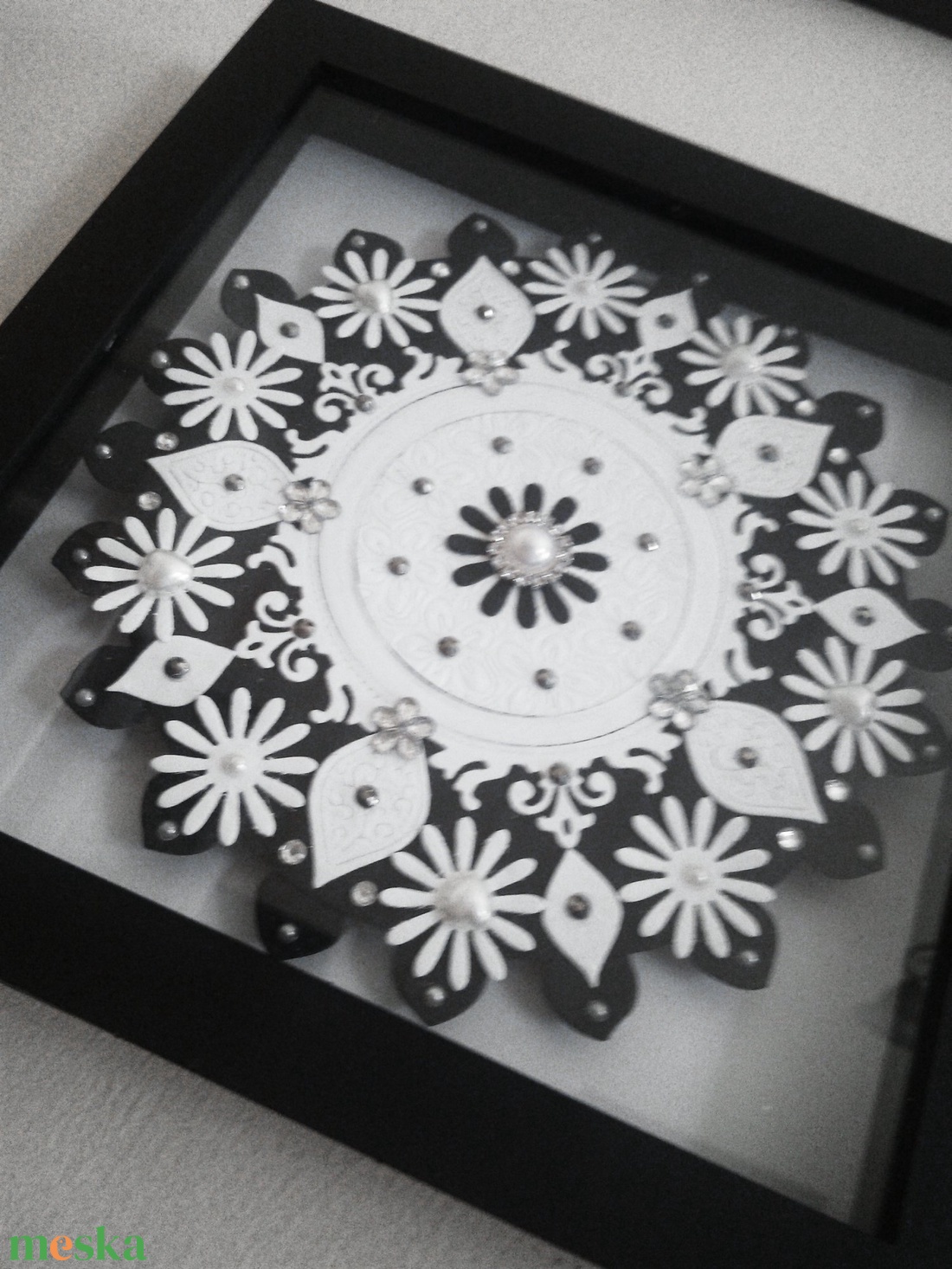 fekete-fehér mandala - otthon & életmód - dekoráció - spiritualitás - mandala - Meska.hu