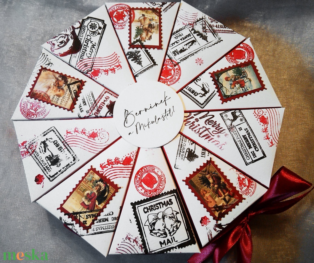 Karácsonyi papírtorta díszdoboz 10 szeletes - karácsony - karácsonyi ajándékozás - karácsonyi ajándékcsomagolás - Meska.hu Karácsonyi papírtorta díszdoboz 10 szeletes - karácsony - karácsonyi ajándékozás - karácsonyi ajándékcsomagolás - Meska.hu