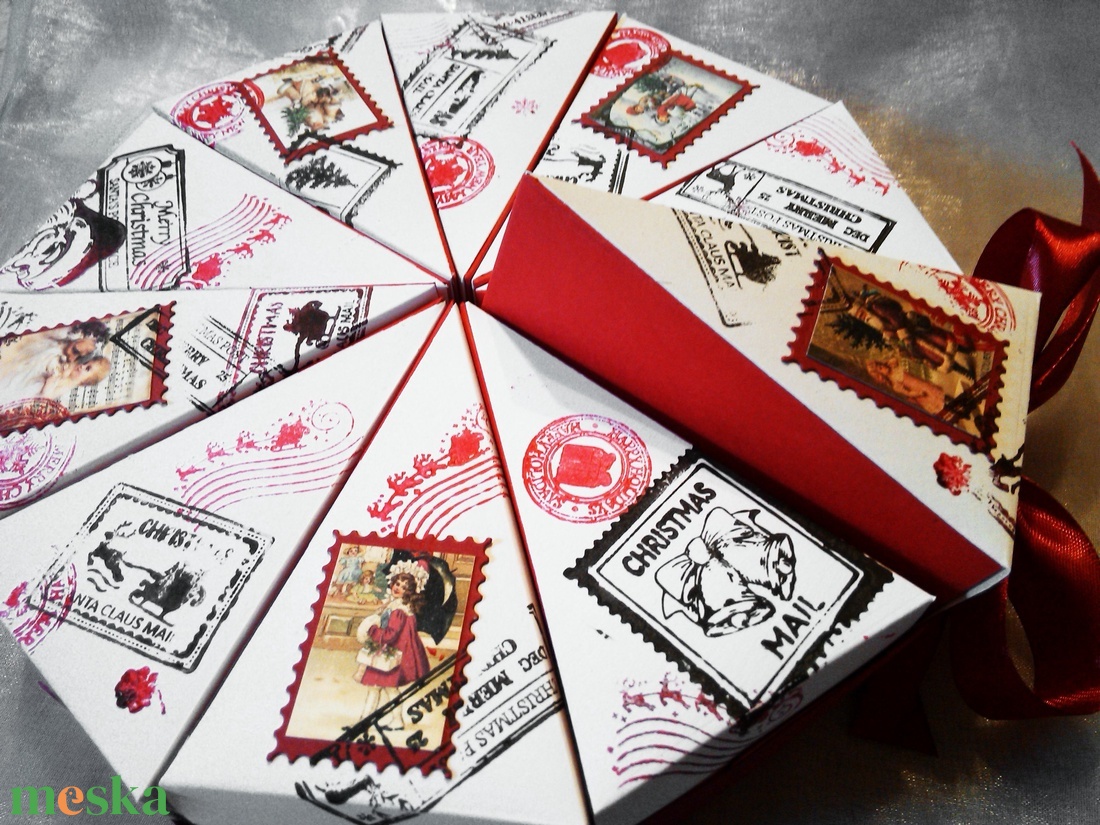 Karácsonyi papírtorta díszdoboz 10 szeletes - karácsony - karácsonyi ajándékozás - karácsonyi ajándékcsomagolás - Meska.hu Karácsonyi papírtorta díszdoboz 10 szeletes - karácsony - karácsonyi ajándékozás - karácsonyi ajándékcsomagolás - Meska.hu