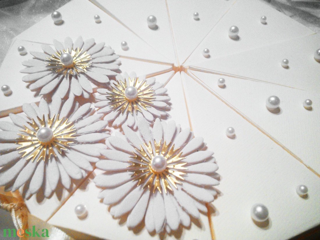 Margaréta papírtorta díszdoboz 10 szeletes - esküvő - emlék & ajándék - köszönőajándék - Meska.hu