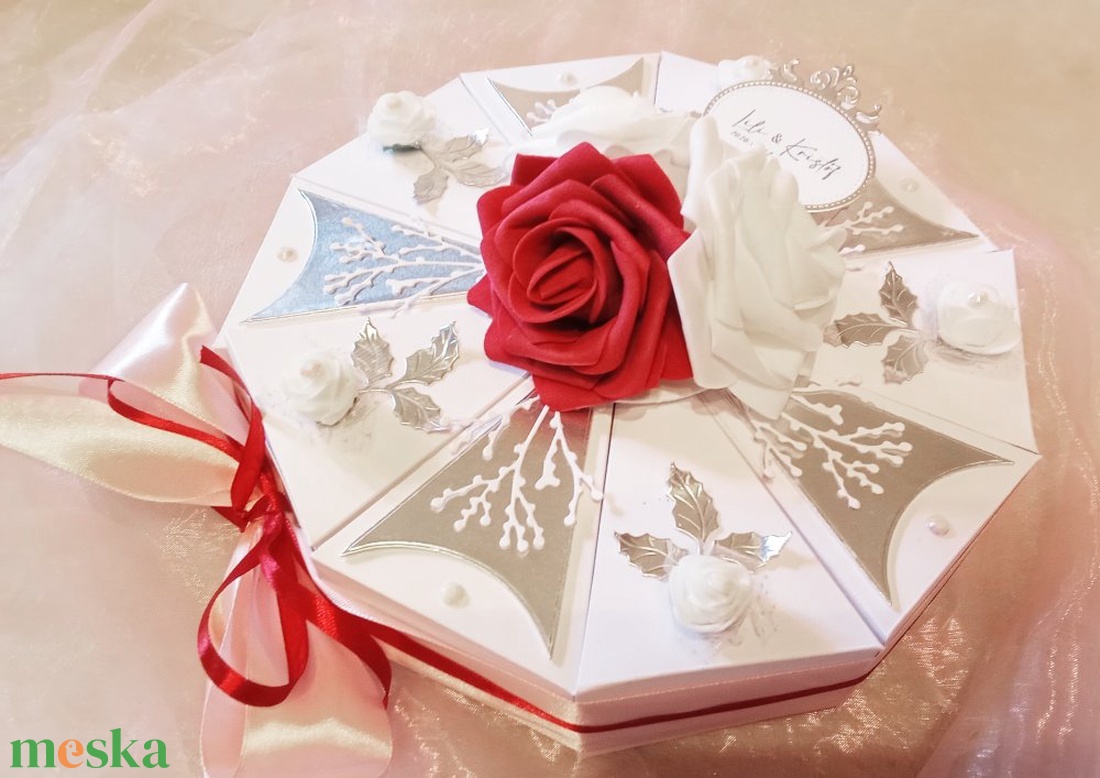 Rosa wedding papírtorta díszdoboz 10 szeletes - esküvő - emlék & ajándék - nászajándék - esküvői pénzátadó doboz - Meska.hu Rosa wedding papírtorta díszdoboz 10 szeletes - esküvő - emlék & ajándék - nászajándék - esküvői pénzátadó doboz - Meska.hu