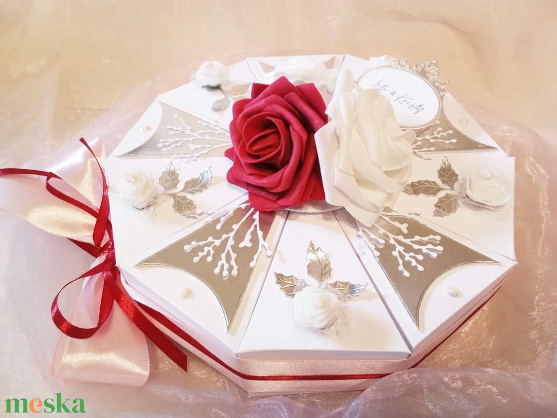 Rosa wedding papírtorta díszdoboz 10 szeletes - esküvő - emlék & ajándék - nászajándék - esküvői pénzátadó doboz - Meska.hu Rosa wedding papírtorta díszdoboz 10 szeletes - esküvő - emlék & ajándék - nászajándék - esküvői pénzátadó doboz - Meska.hu