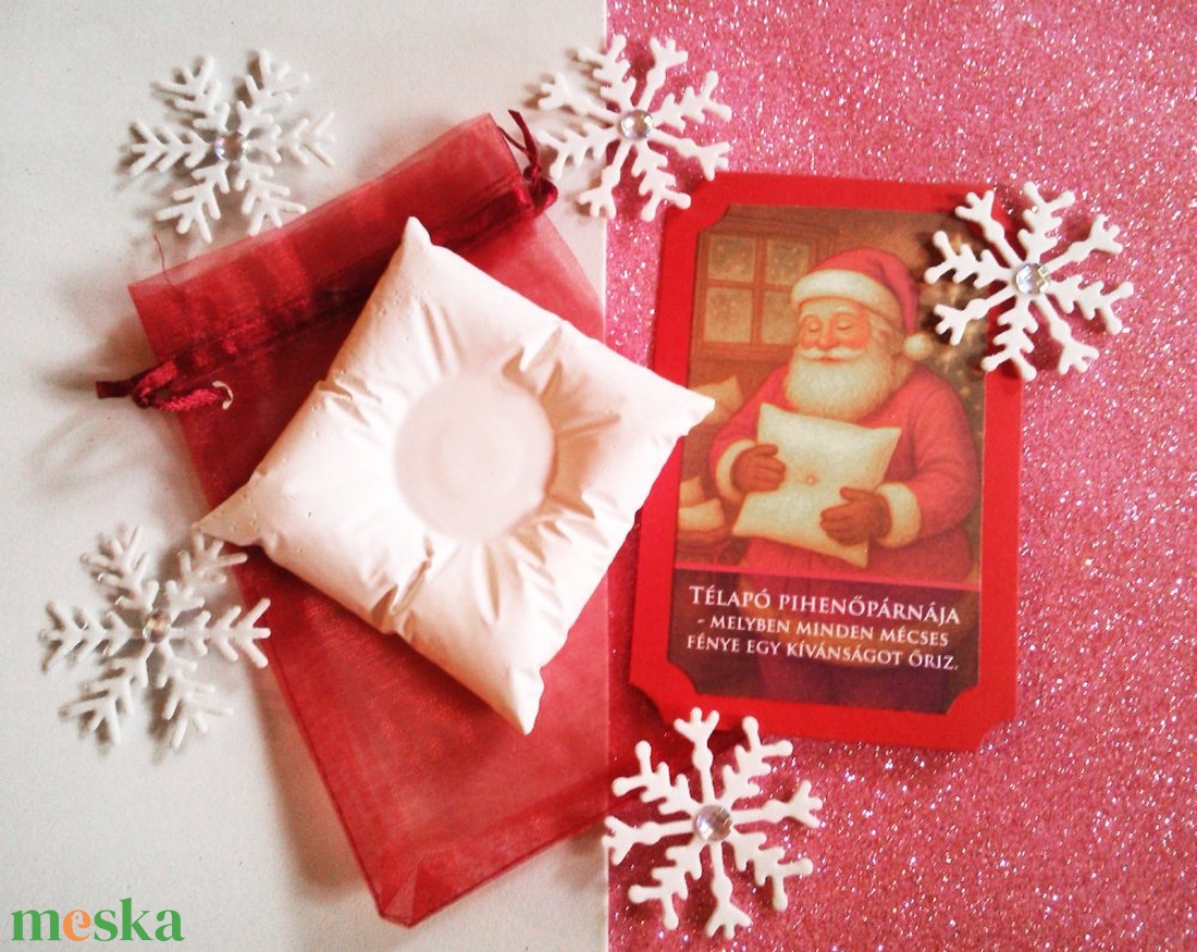 Télapó pihenőpárnája mécsestartó - karácsony - mikulás - mikulás ajándékok - Meska.hu