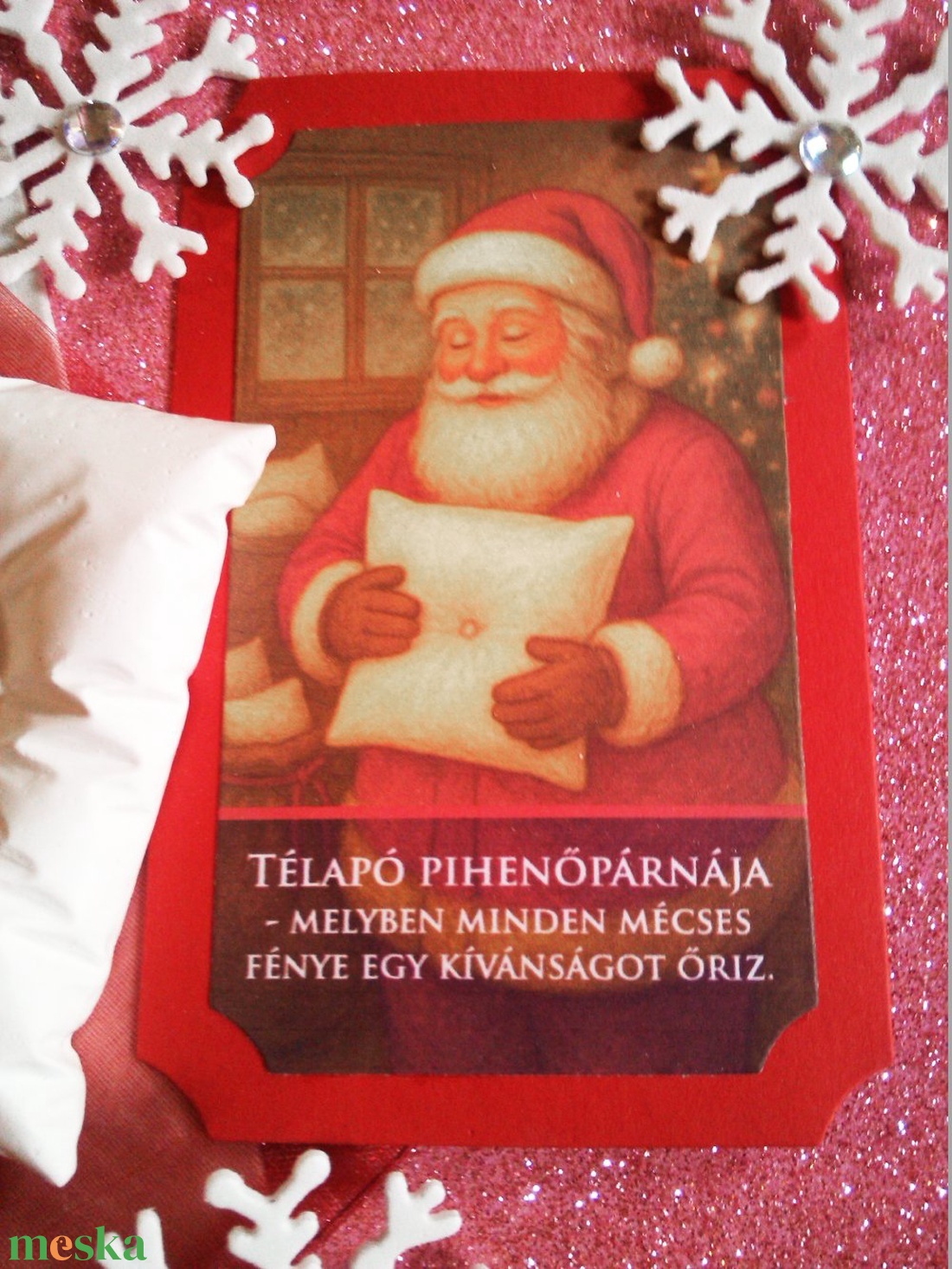 Télapó pihenőpárnája mécsestartó - karácsony - mikulás - mikulás ajándékok - Meska.hu