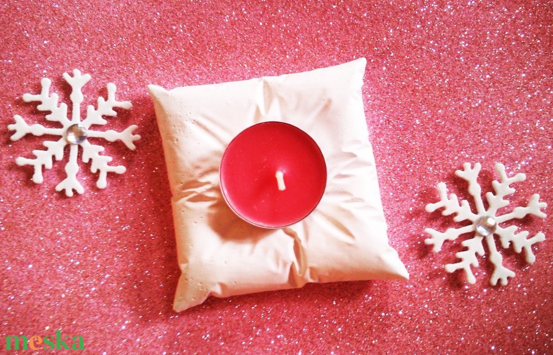 Télapó pihenőpárnája mécsestartó - karácsony - mikulás - mikulás ajándékok - Meska.hu