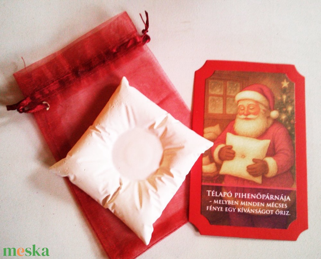 Télapó pihenőpárnája mécsestartó - karácsony - mikulás - mikulás ajándékok - Meska.hu