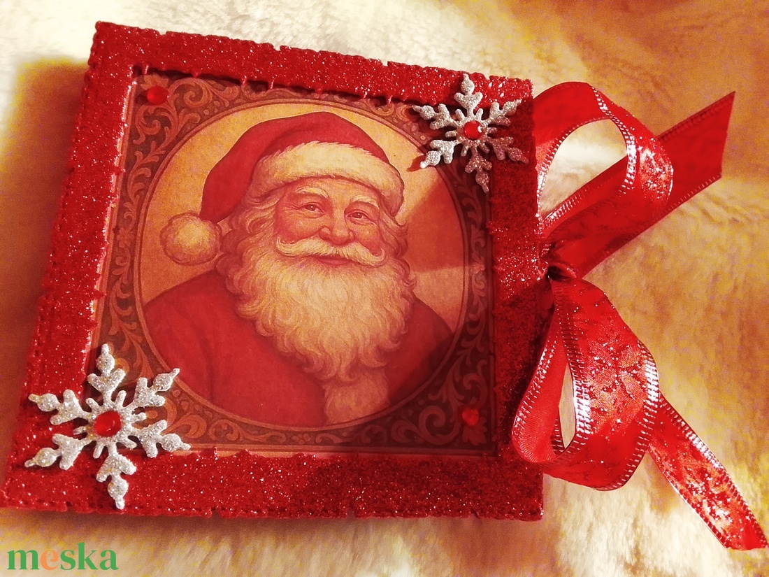 Kézzel készített karácsonyi ajándékozó könyv - karácsony - karácsonyi ajándékozás - karácsonyi ajándékcsomagolás - Meska.hu