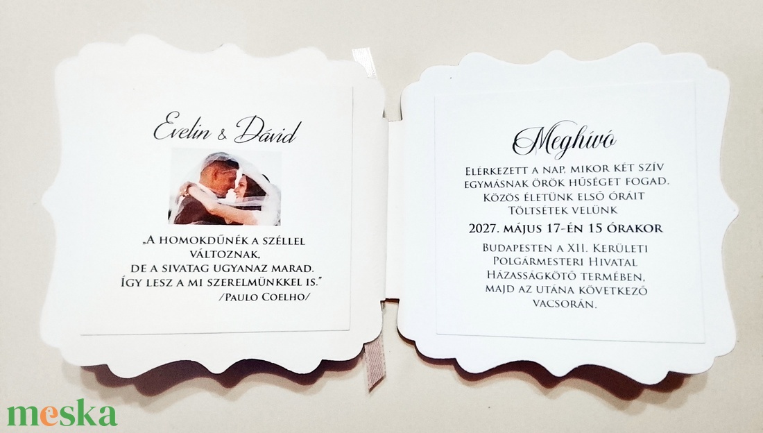 Esküvői meghívó - különleges formájú  - esküvő - meghívó & kártya - meghívó - Meska.hu
