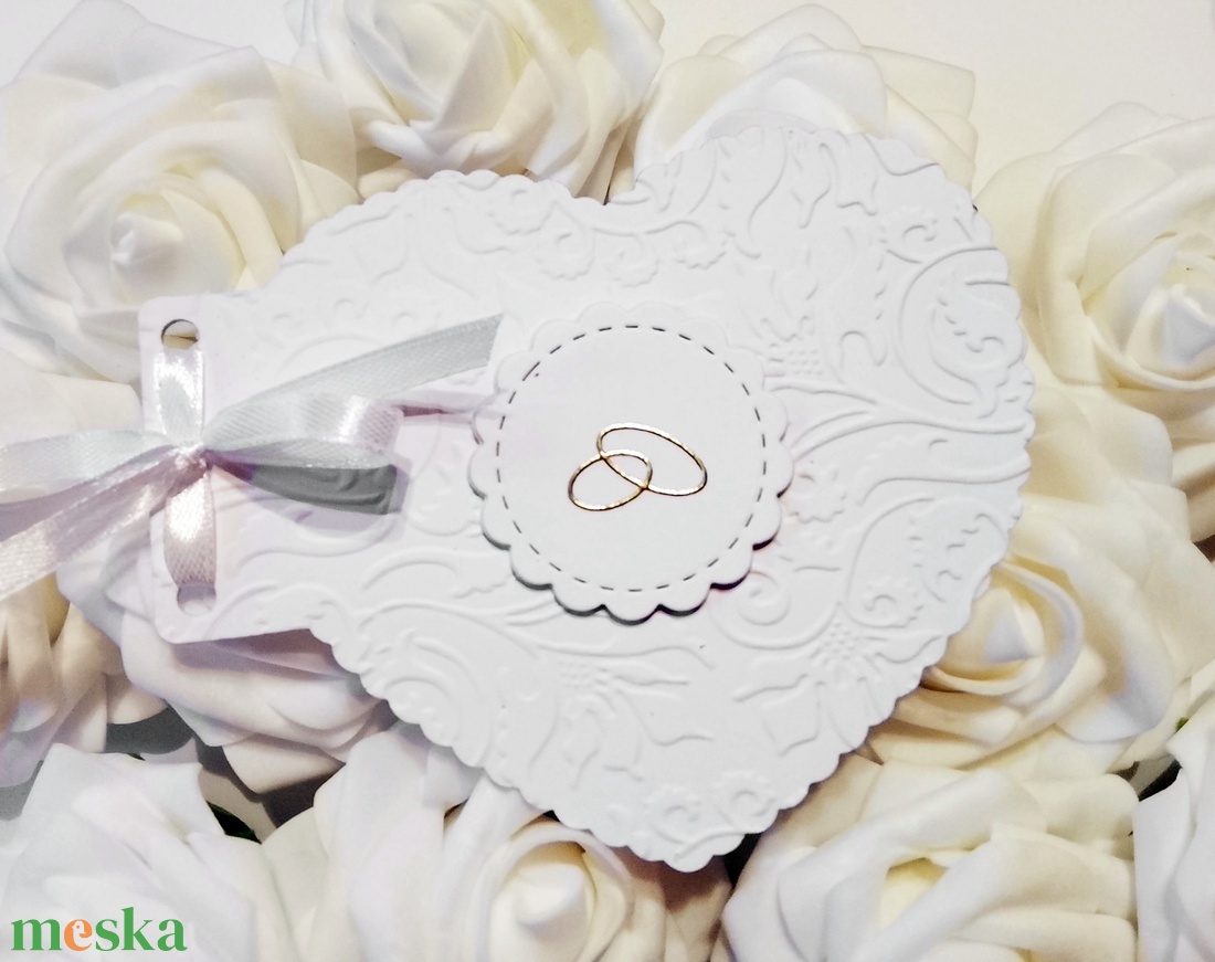 Esküvői meghívó - szív alakú  - esküvő - meghívó & kártya - meghívó - Meska.hu