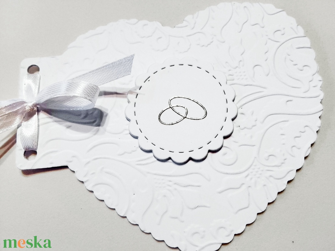 Esküvői meghívó - szív alakú  - esküvő - meghívó & kártya - meghívó - Meska.hu