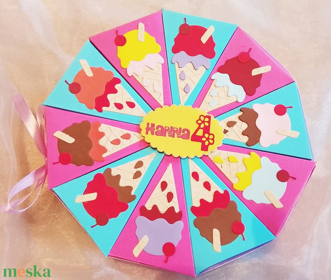 Papírtorta gyerekeknek- díszdoboz - otthon & életmód - papír, írószer - ajándékozás kellékei - papírtorta - Meska.hu