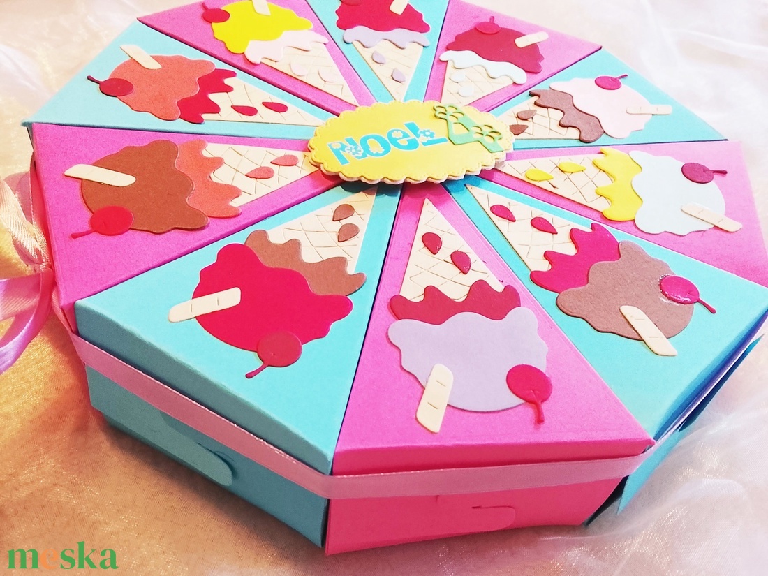 Papírtorta gyerekeknek- díszdoboz - otthon & életmód - papír, írószer - ajándékozás kellékei - papírtorta - Meska.hu