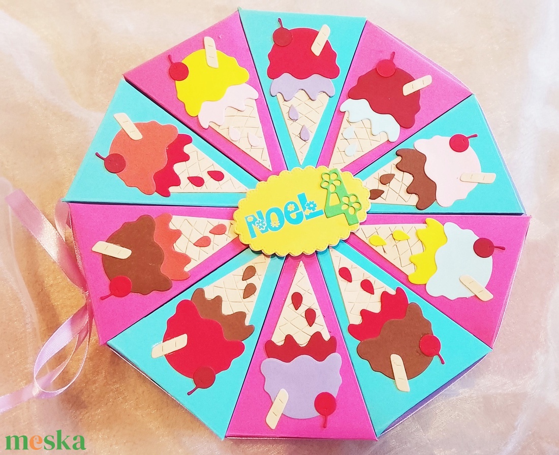 Papírtorta gyerekeknek- díszdoboz - otthon & életmód - papír, írószer - ajándékozás kellékei - papírtorta - Meska.hu