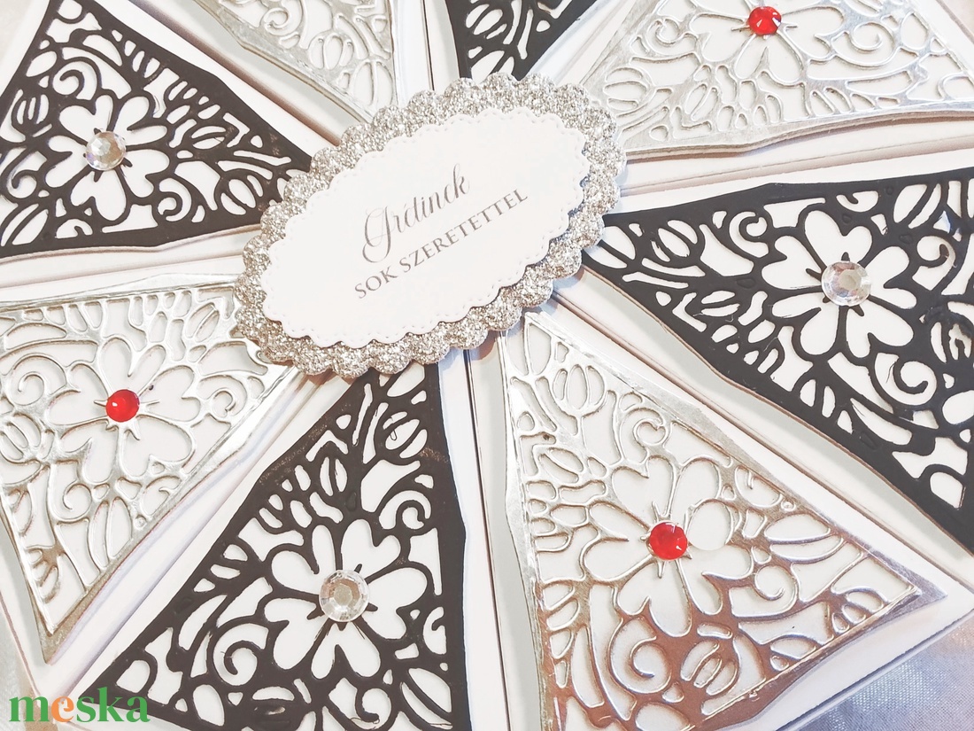 Papírtorta 8 szeletes- díszdoboz - otthon & életmód - papír, írószer - ajándékozás kellékei - papírtorta - Meska.hu