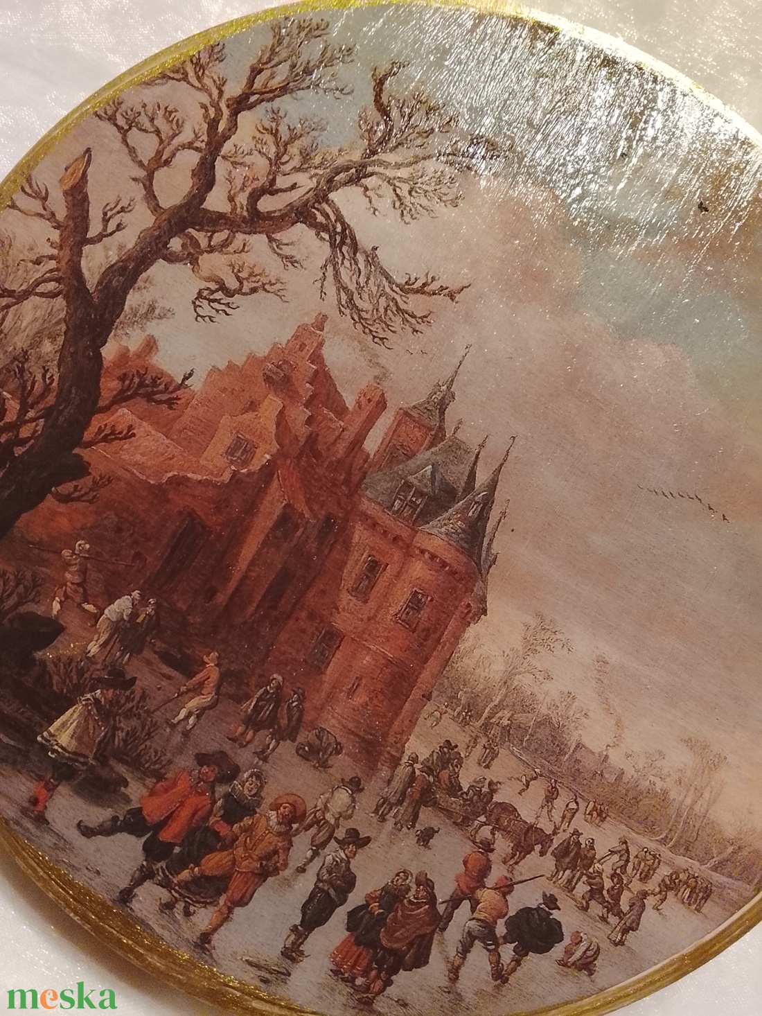 Jan van Goyen - Winter kerek falitábla - otthon & életmód - dekoráció - kép & falikép - táblakép - Meska.hu