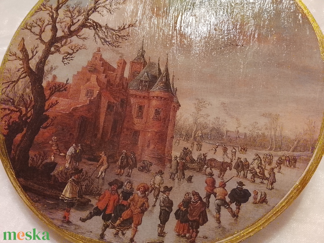 Jan van Goyen - Winter kerek falitábla - otthon & életmód - dekoráció - kép & falikép - táblakép - Meska.hu
