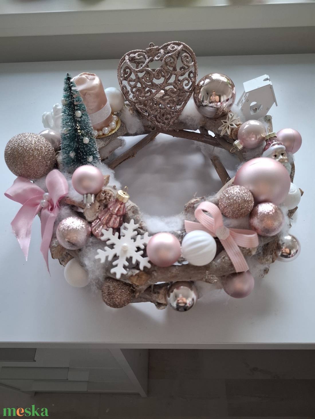 Rosegold-rózsaszín karcsonyi koszorú - karácsony - adventi díszek - adventi koszorú - Meska.hu Rosegold-rózsaszín karcsonyi koszorú - karácsony - adventi díszek - adventi koszorú - Meska.hu