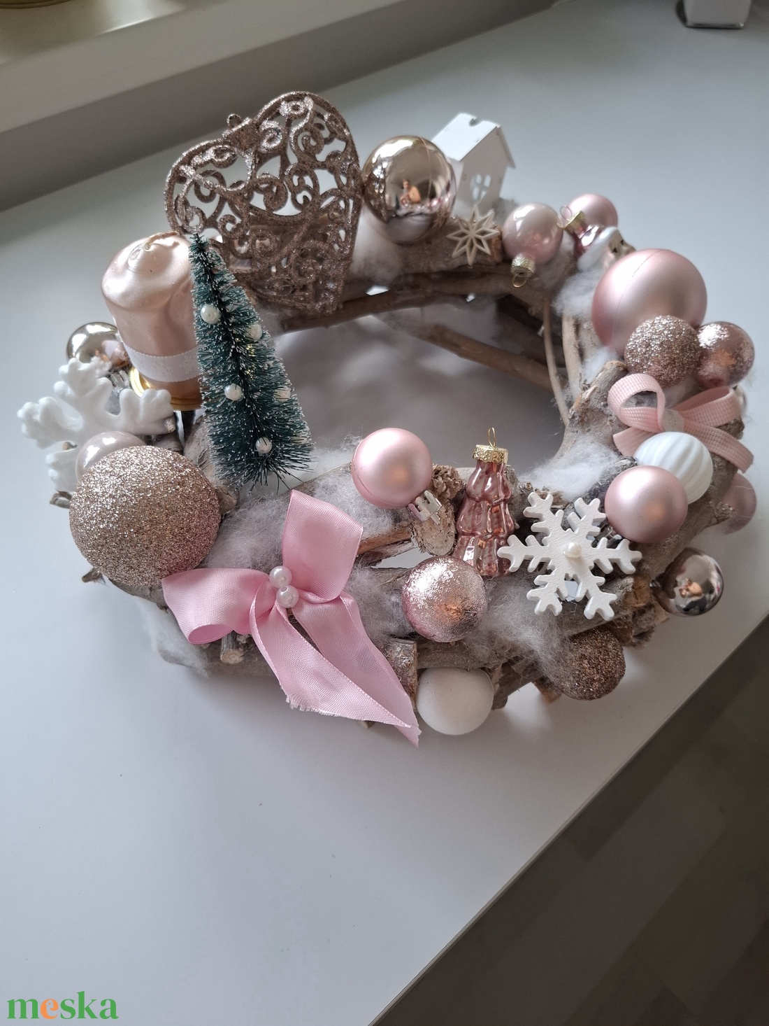 Rosegold-rózsaszín karcsonyi koszorú - karácsony - adventi díszek - adventi koszorú - Meska.hu Rosegold-rózsaszín karcsonyi koszorú - karácsony - adventi díszek - adventi koszorú - Meska.hu
