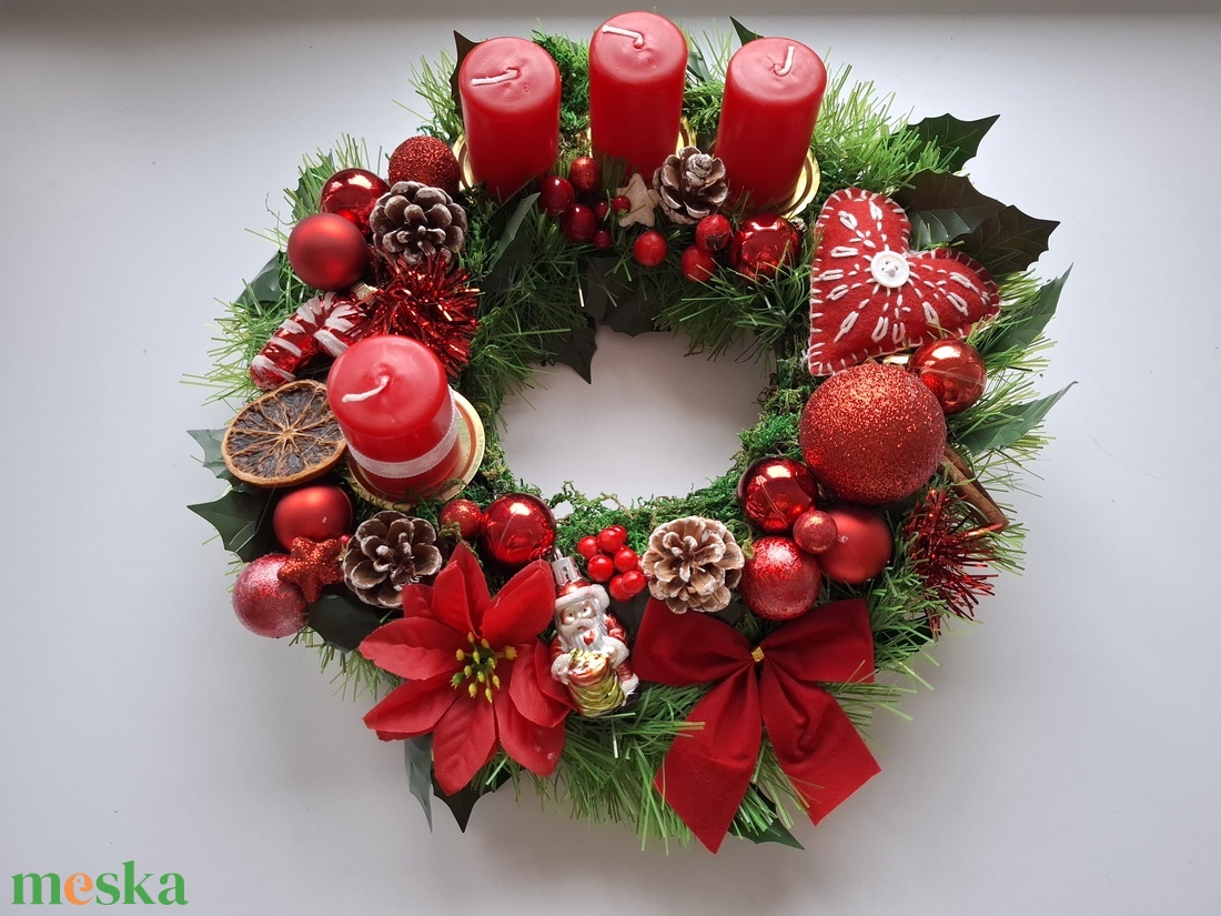 Piros adventi koszorú - karácsony - adventi díszek - adventi koszorú - Meska.hu Piros adventi koszorú - karácsony - adventi díszek - adventi koszorú - Meska.hu