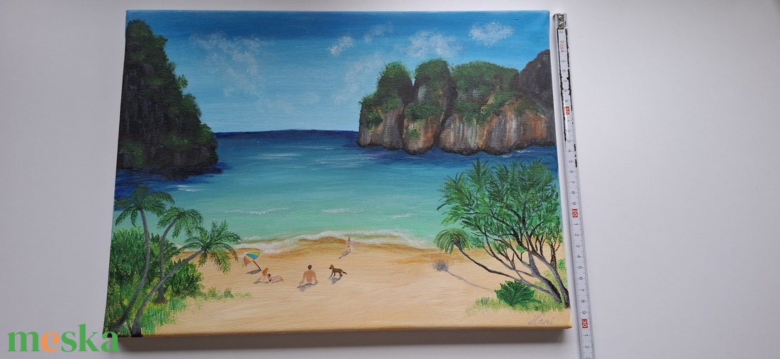 Nyaralás Maya Bay-en c. Festmény - - Meska.hu Nyaralás Maya Bay-en c. Festmény - - Meska.hu