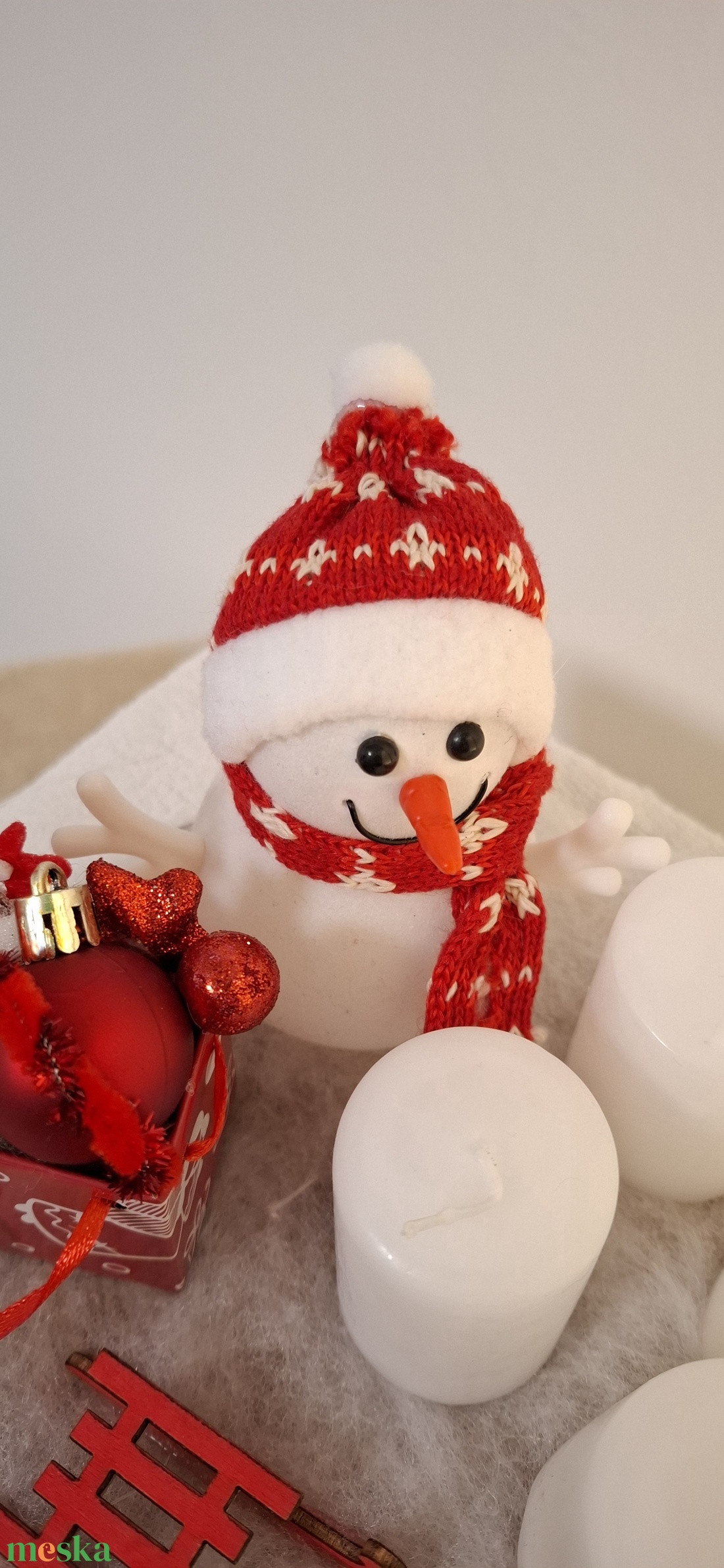 Hóemberes adventi asztali dísz - karácsony - adventi díszek - adventi koszorú - Meska.hu