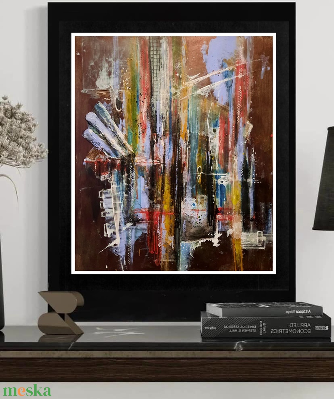 Pillantás a városra-absztrakt festmény keretezve az alkotótól - művészet - festmény - akril - Meska.hu