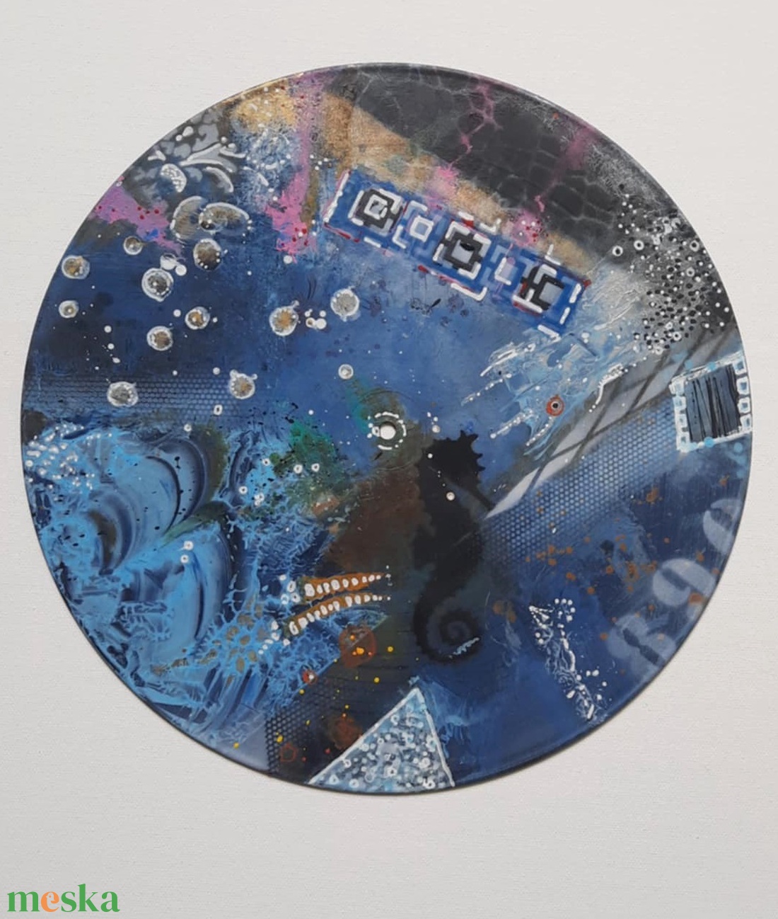 Vinyl II. Akril absztrakt egy bakelit nagylemezen - művészet - festmény - akril - Meska.hu Vinyl II. Akril absztrakt egy bakelit nagylemezen - művészet - festmény - akril - Meska.hu