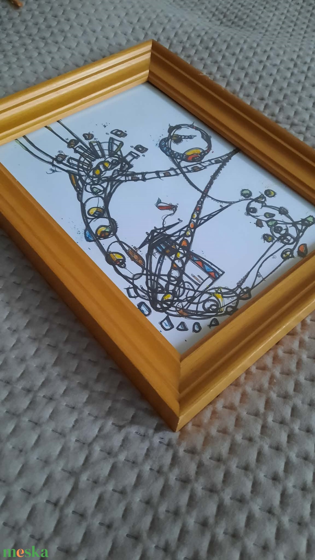 Absztrakt grafika az alkotótól keretben - művészet - festmény - akril - Meska.hu