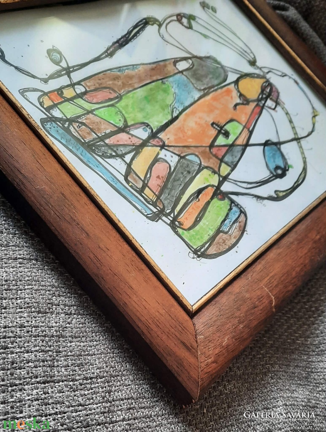 Absztrakt grafika az alkotótól keretben - művészet - festmény - akril - Meska.hu