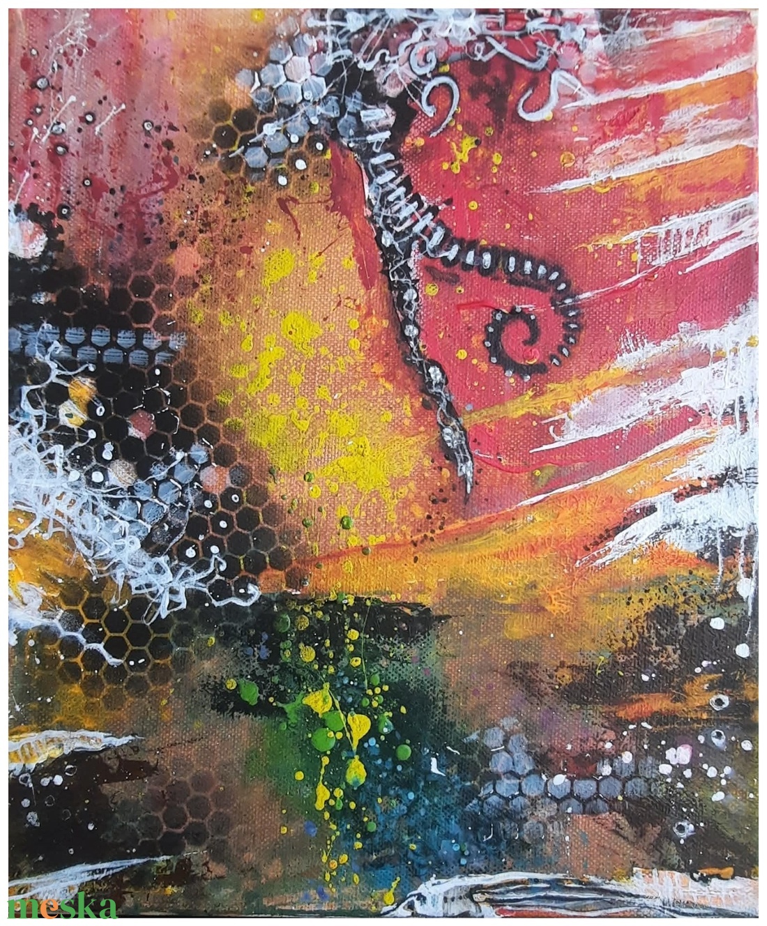 Absztrakt festmény az alkotótól Inspirált ütemezés - művészet - festmény - akril - Meska.hu