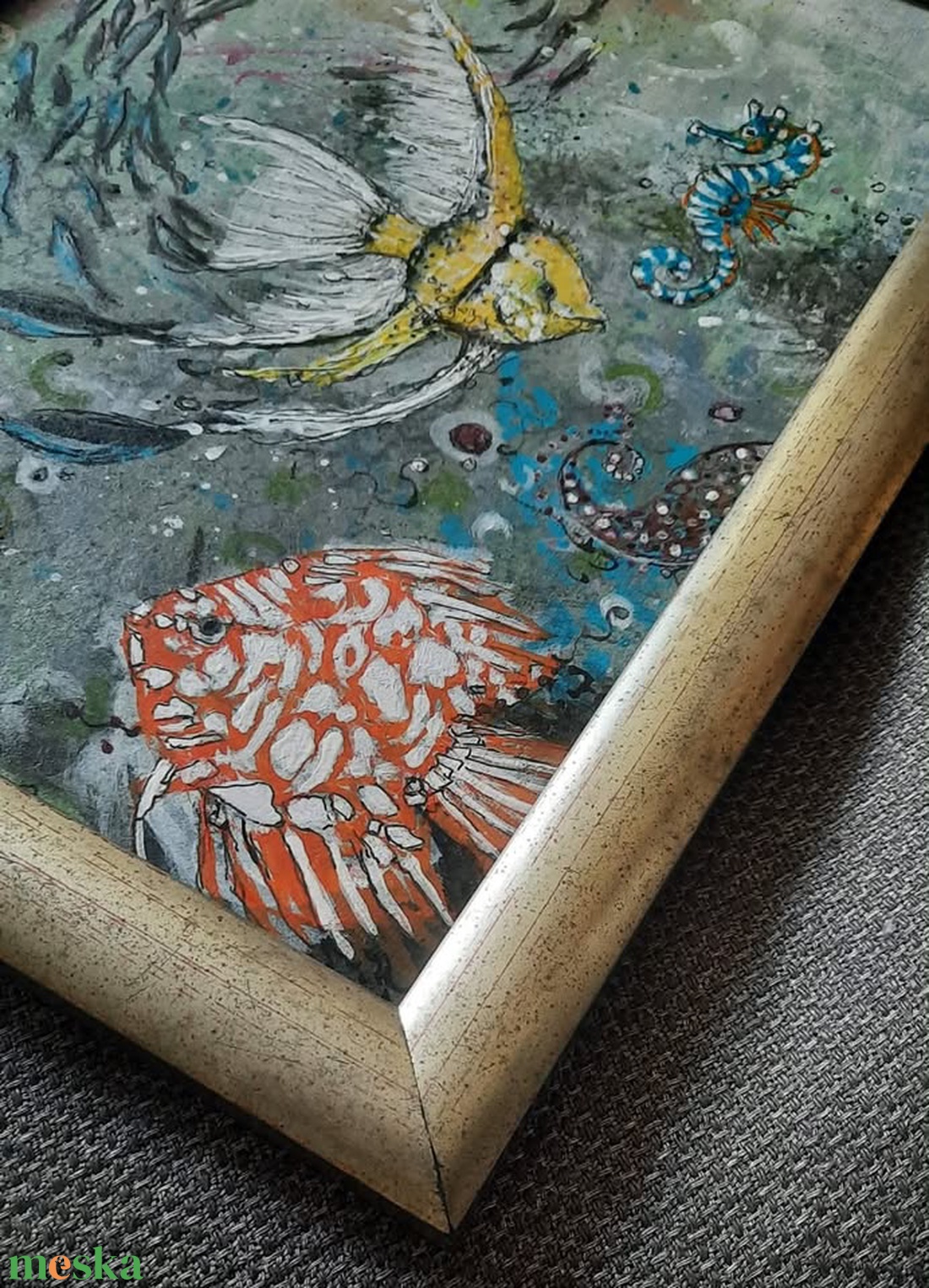 Festmény gyerekszobába  Halak tánca II. - művészet - festmény - akril - Meska.hu