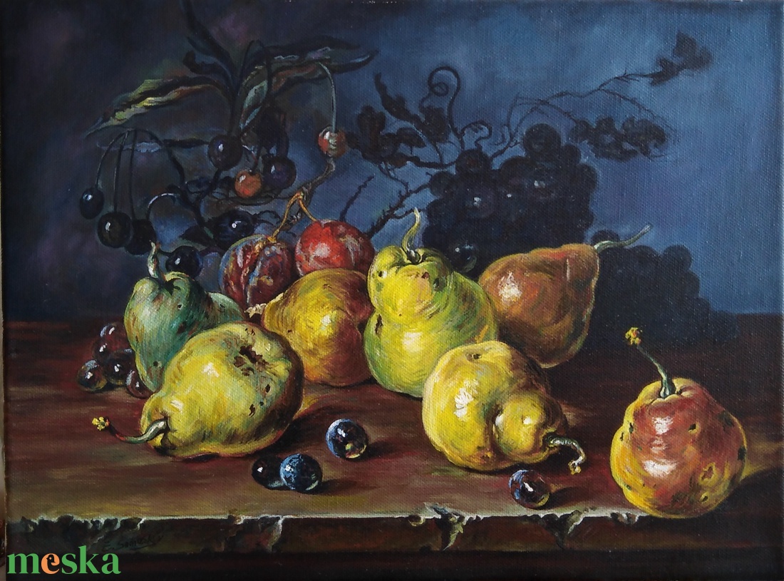 Csendélet Körték Olajfestmény 30 cmx 40 cm  - művészet - festmény - olajfestmény - Meska.hu