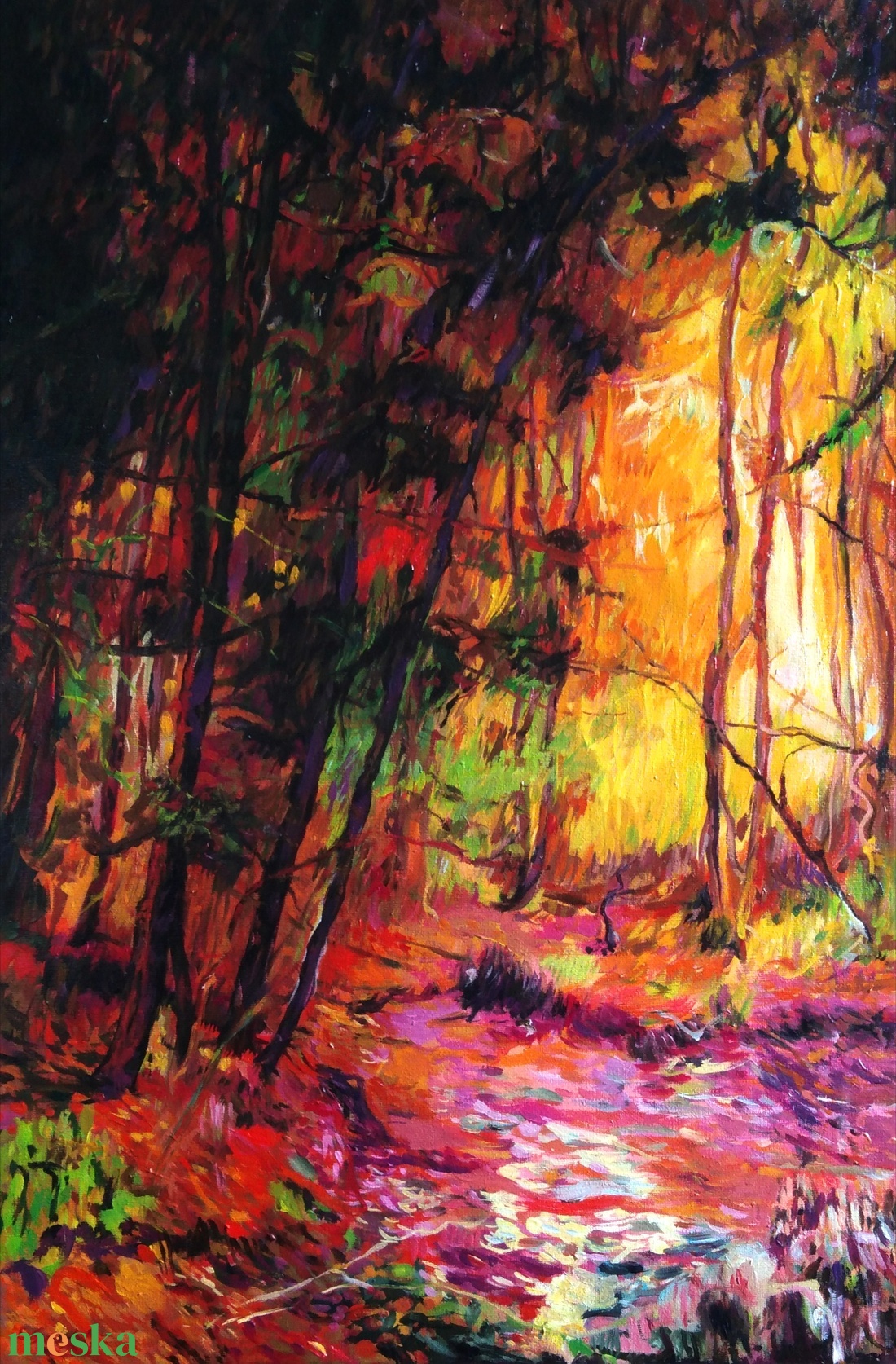 Őszi erdő Olajfestmény impresszionista - művészet - festmény - olajfestmény - Meska.hu