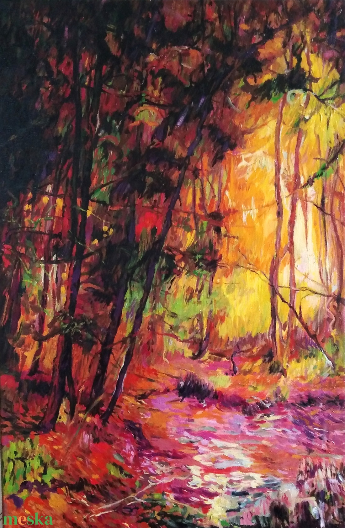 Őszi erdő Olajfestmény impresszionista - művészet - festmény - olajfestmény - Meska.hu