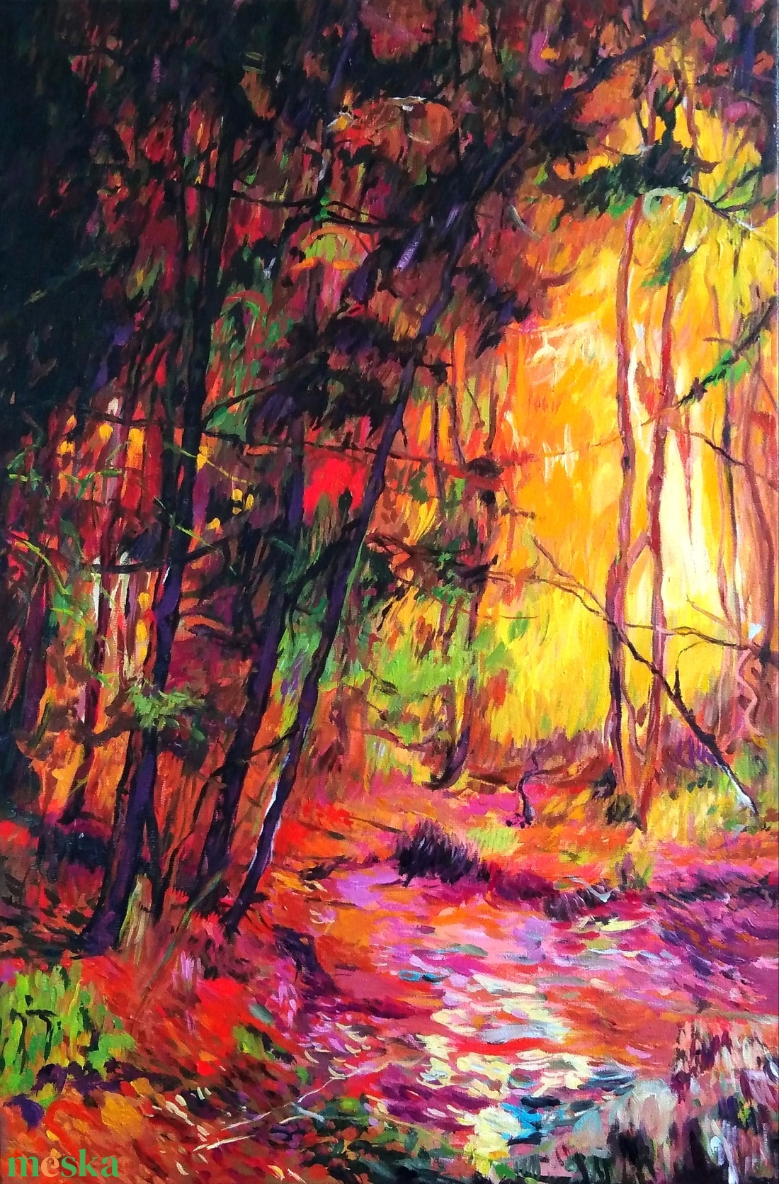 Őszi erdő Olajfestmény impresszionista - művészet - festmény - olajfestmény - Meska.hu