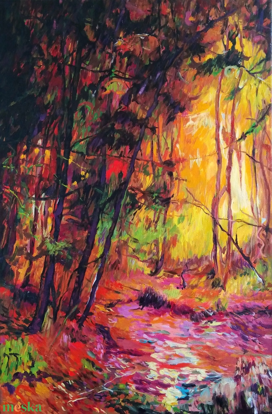 Őszi erdő Olajfestmény impresszionista - művészet - festmény - olajfestmény - Meska.hu