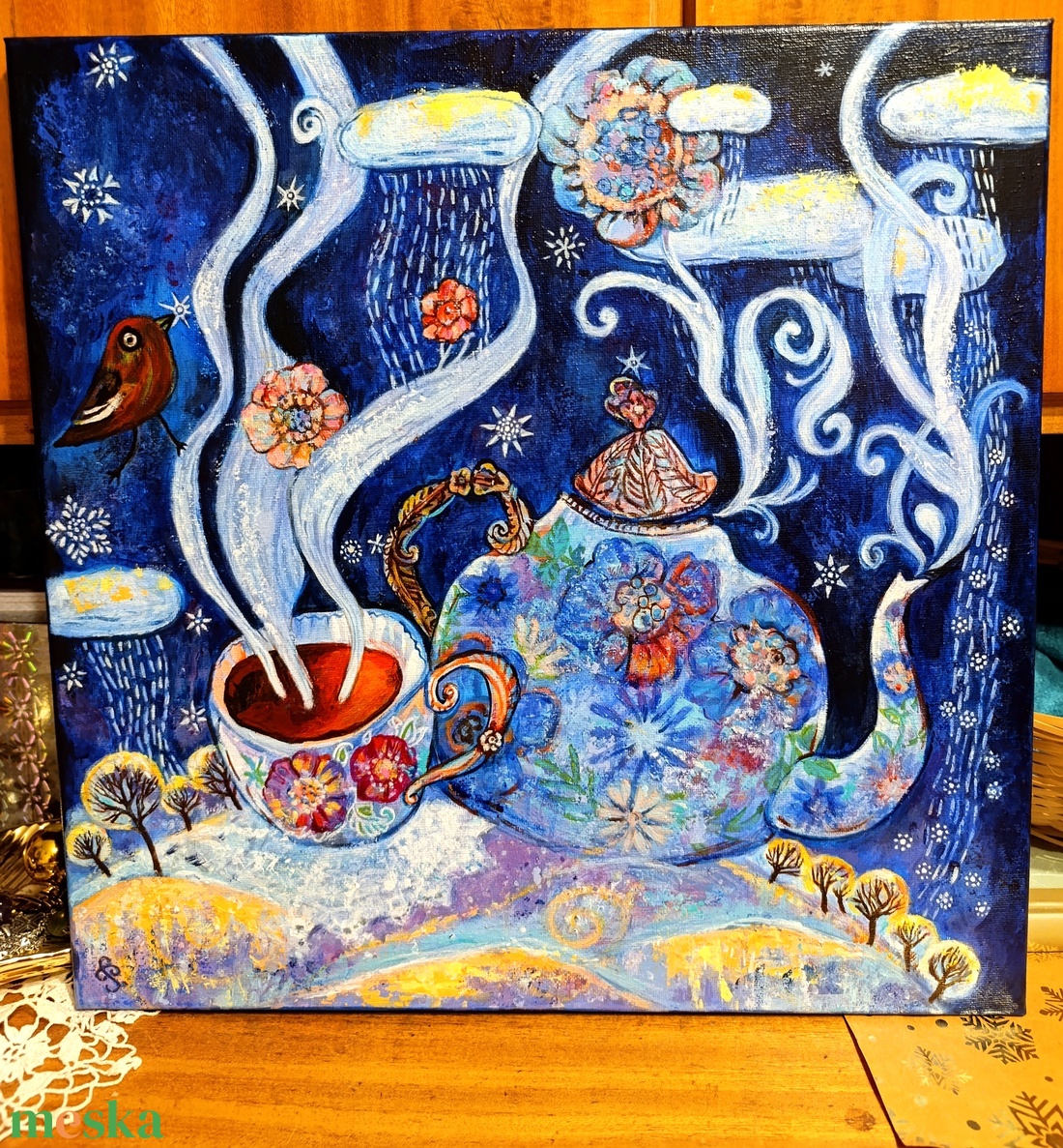 Csillagot hoztam - művészet - festmény - akril - Meska.hu