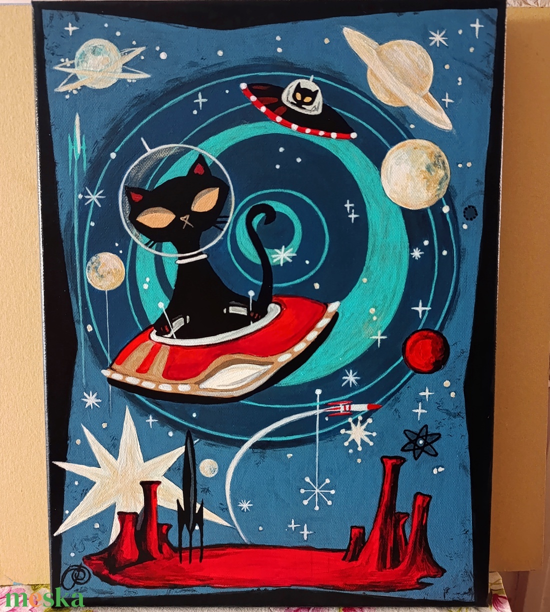 ŰrCicó  festmény 30x40cm - művészet - festmény - akril - Meska.hu