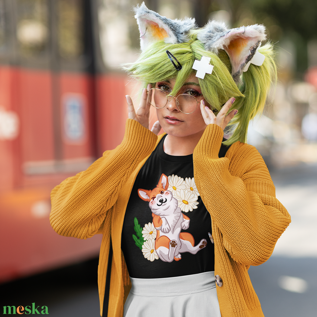 Melon corgi kutyusos póló - ruha & divat - női ruha - póló, felső - Meska.hu
