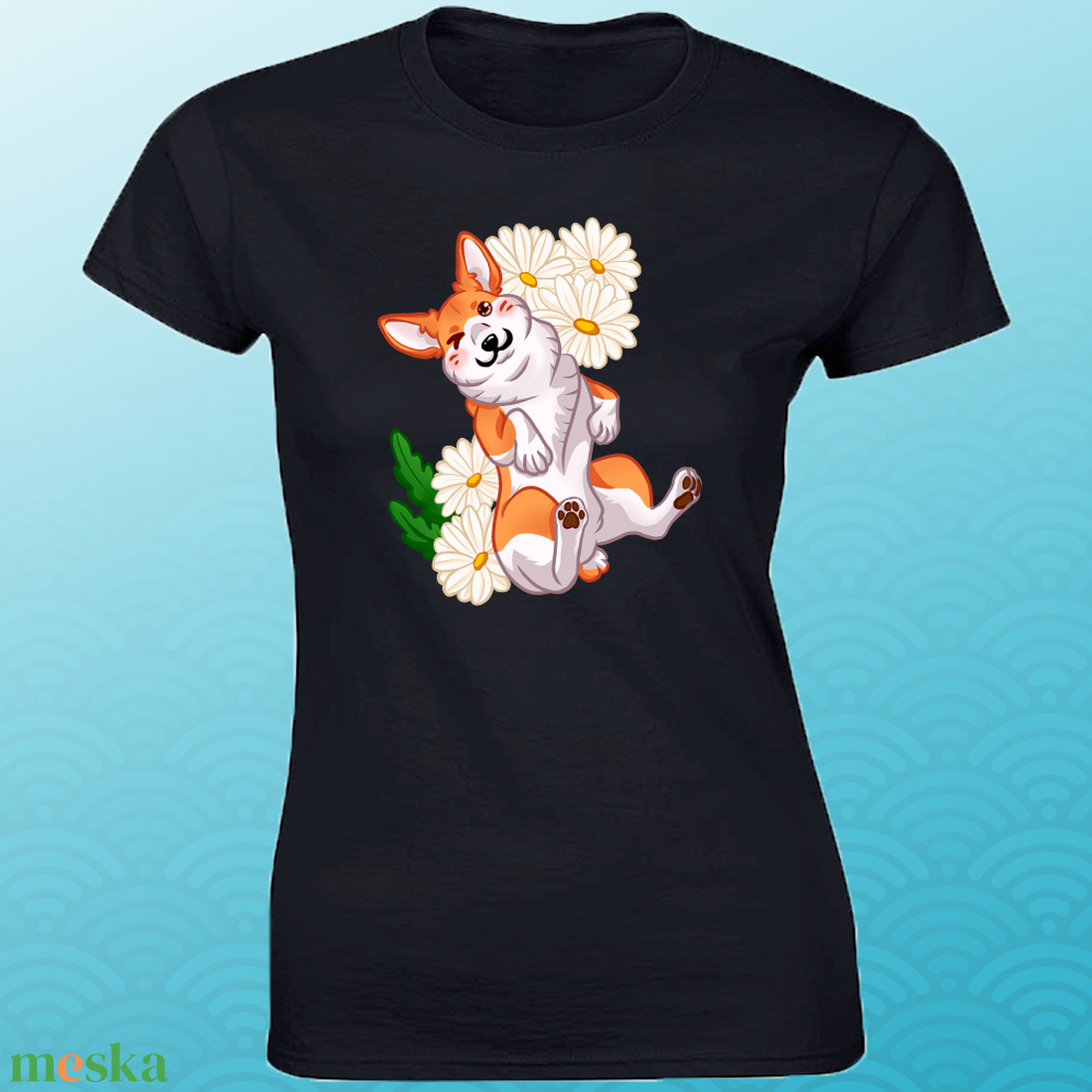 Melon corgi kutyusos póló - ruha & divat - női ruha - póló, felső - Meska.hu