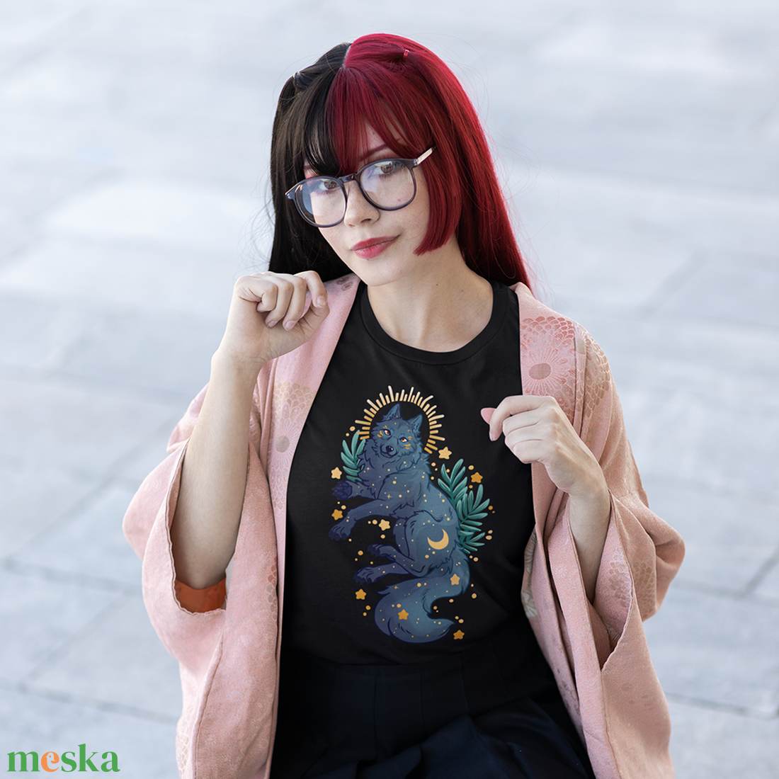 Luna farkas póló - ruha & divat - női ruha - póló, felső - Meska.hu