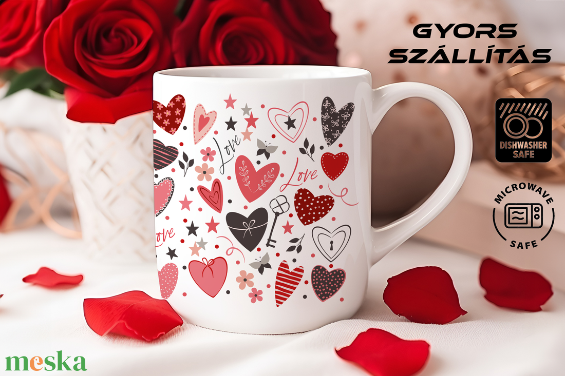 Valentin-napi bögre romantikus szívecskés mintával tökéletes meglepetés és ajándék szerelmednek vagy párodnak! - otthon & életmód - konyhafelszerelés, tálalás - tálalás - bögre & csésze - Meska.hu Valentin-napi bögre romantikus szívecskés mintával tökéletes meglepetés és ajándék szerelmednek vagy párodnak! - otthon & életmód - konyhafelszerelés, tálalás - tálalás - bögre & csésze - Meska.hu