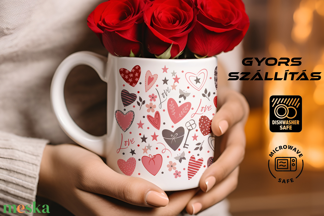 Valentin-napi bögre romantikus szívecskés mintával tökéletes meglepetés és ajándék szerelmednek vagy párodnak! - otthon & életmód - konyhafelszerelés, tálalás - tálalás - bögre & csésze - Meska.hu Valentin-napi bögre romantikus szívecskés mintával tökéletes meglepetés és ajándék szerelmednek vagy párodnak! - otthon & életmód - konyhafelszerelés, tálalás - tálalás - bögre & csésze - Meska.hu