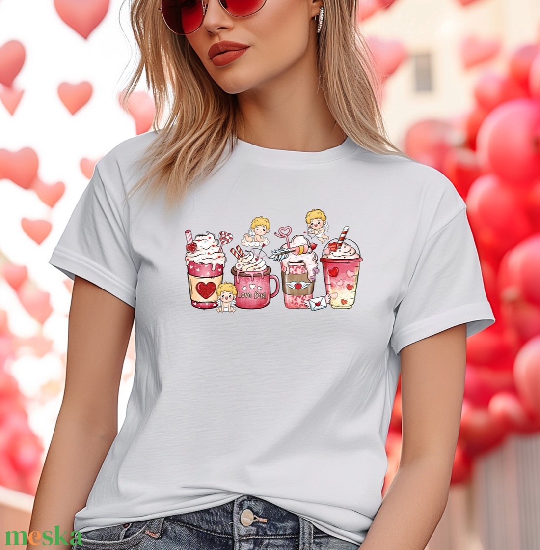 Édes Valentin, Valentin-napi Póló, Ajándék pároknak, szerelmeseknek, feleségnek, férjnek, szeretőnek, Romantikus Design, - ruha & divat - női ruha - póló, felső - Meska.hu