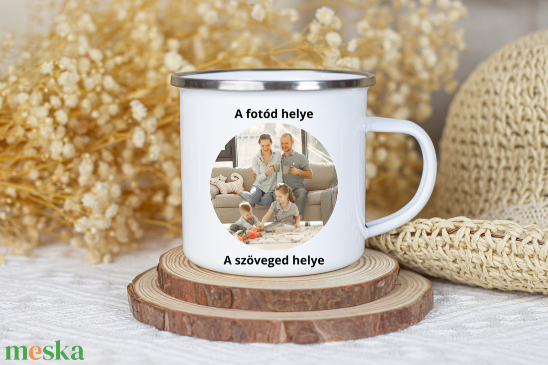 Egyedi Fotós Zománcozott Bögre - Tökéletes Ajándék Nagyszülőknek, Szülőknek és a Legjobb Barátoknak - otthon & életmód - konyhafelszerelés, tálalás - tálalás - bögre & csésze - Meska.hu