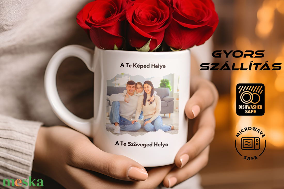 Egyedi fényképes kerámia bögre saját fotóval és felirattal, szívhez szóló személyre szabott ajándék szeretteidnek. - otthon & életmód - konyhafelszerelés, tálalás - tálalás - bögre & csésze - Meska.hu
