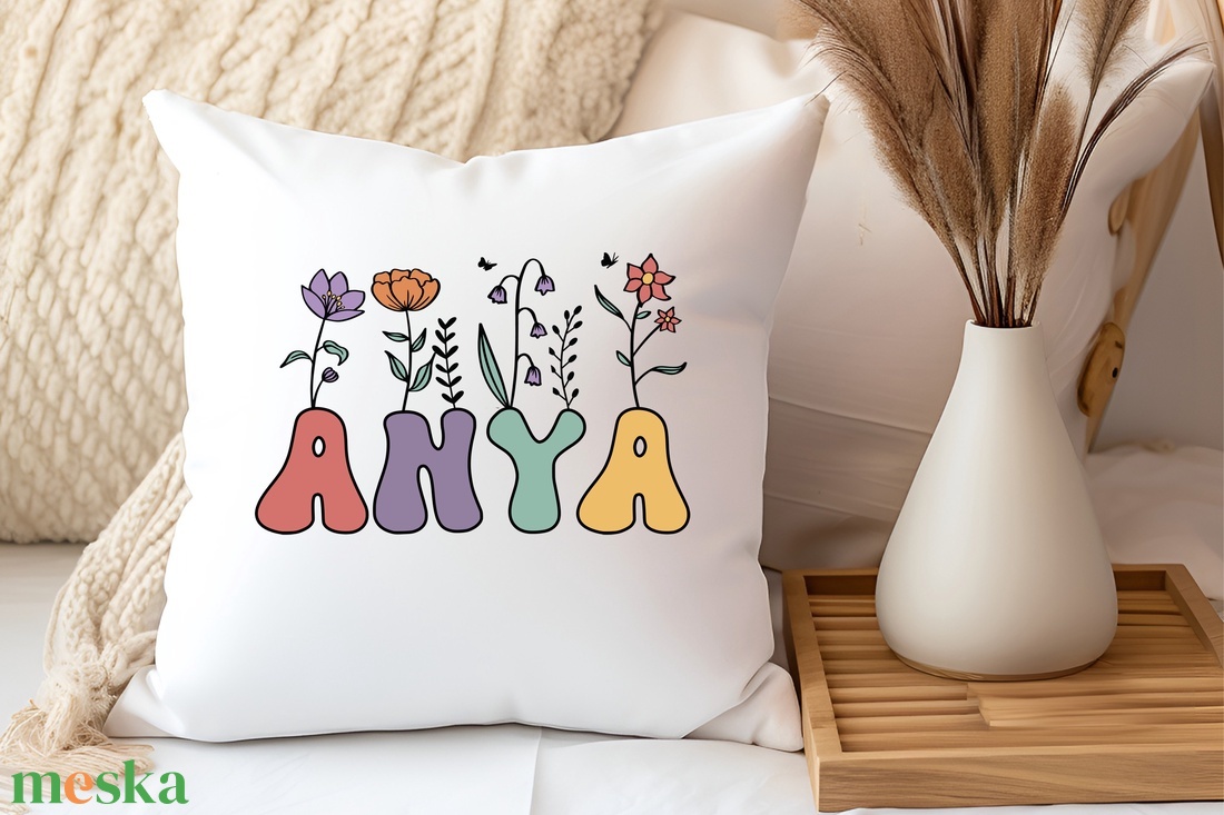 Virágos 'ANYA' Díszpárna: Kényelmes és Szívhez Szóló Ajándék Anyák Napjára - otthon & életmód - lakástextil - párna & párnahuzat - Meska.hu